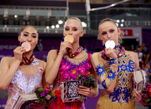 Azərbaycan gimnastı Marina Durunda Avropa Oyunlarında gümüş medal qazandı. Bakı, Azərbaycan, 21 iyun 2015 